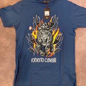 NWT Authentic Roberto Cavalli Graphic T-shirt. M